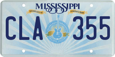 MS license plate CLA355