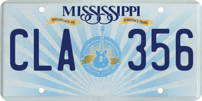 MS license plate CLA356