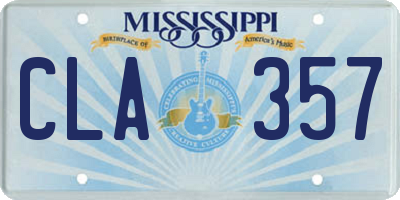 MS license plate CLA357