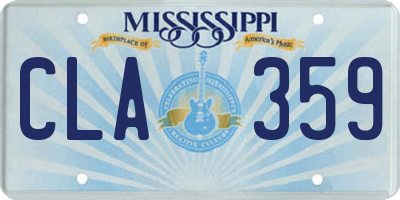 MS license plate CLA359