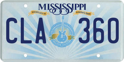 MS license plate CLA360