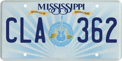 MS license plate CLA362