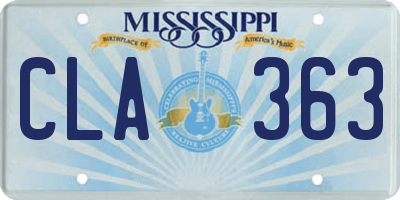 MS license plate CLA363