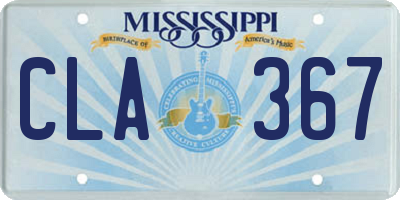 MS license plate CLA367