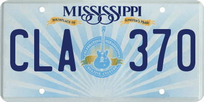 MS license plate CLA370