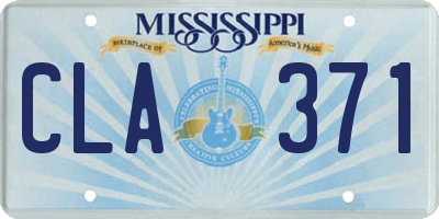MS license plate CLA371