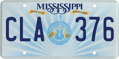 MS license plate CLA376