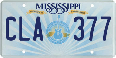 MS license plate CLA377