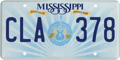MS license plate CLA378