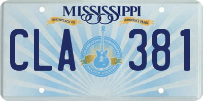 MS license plate CLA381
