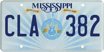 MS license plate CLA382