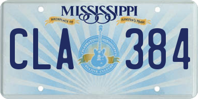 MS license plate CLA384