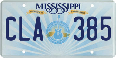 MS license plate CLA385