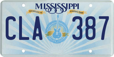 MS license plate CLA387