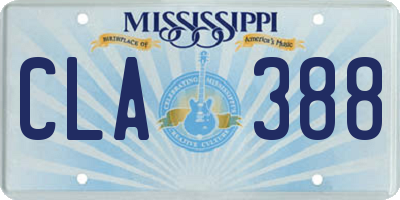 MS license plate CLA388