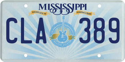 MS license plate CLA389