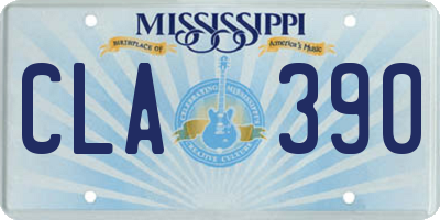 MS license plate CLA390