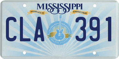 MS license plate CLA391