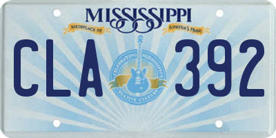 MS license plate CLA392