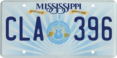 MS license plate CLA396