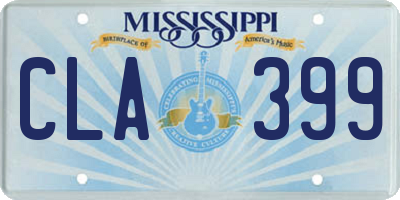MS license plate CLA399