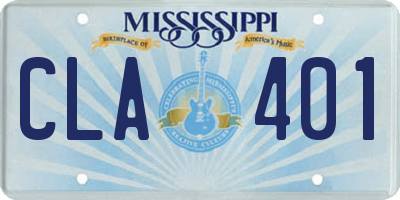 MS license plate CLA401