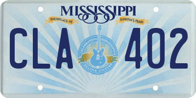MS license plate CLA402