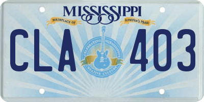 MS license plate CLA403