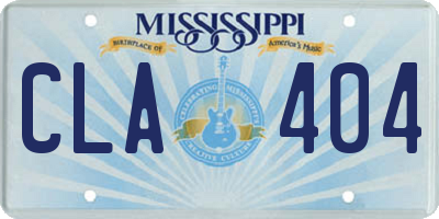 MS license plate CLA404