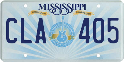 MS license plate CLA405