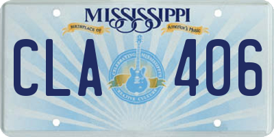MS license plate CLA406