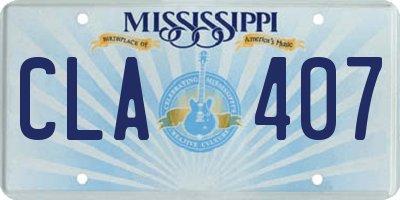 MS license plate CLA407