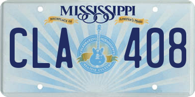 MS license plate CLA408