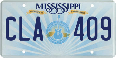 MS license plate CLA409