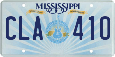 MS license plate CLA410