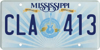 MS license plate CLA413