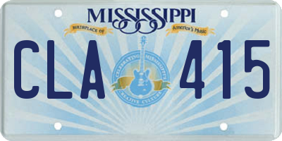 MS license plate CLA415