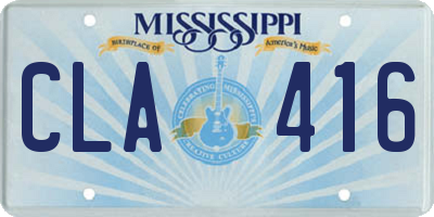 MS license plate CLA416