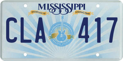 MS license plate CLA417
