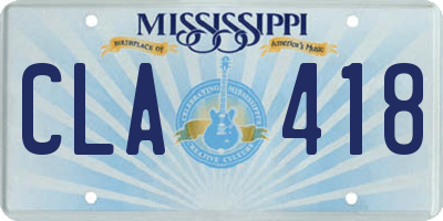 MS license plate CLA418