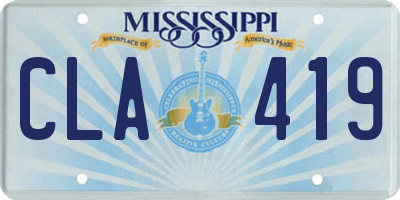 MS license plate CLA419