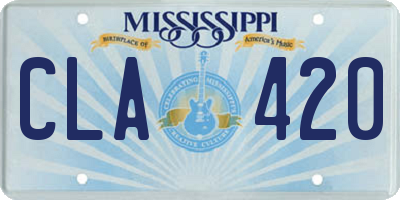 MS license plate CLA420