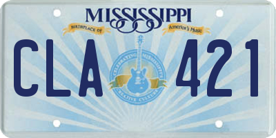MS license plate CLA421