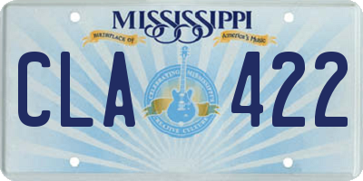 MS license plate CLA422