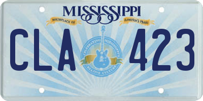 MS license plate CLA423