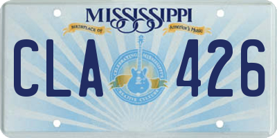 MS license plate CLA426