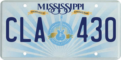 MS license plate CLA430