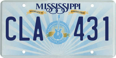 MS license plate CLA431