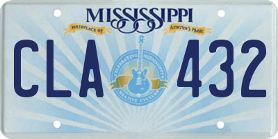 MS license plate CLA432