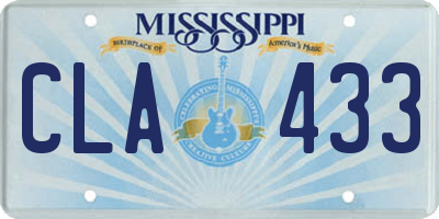 MS license plate CLA433